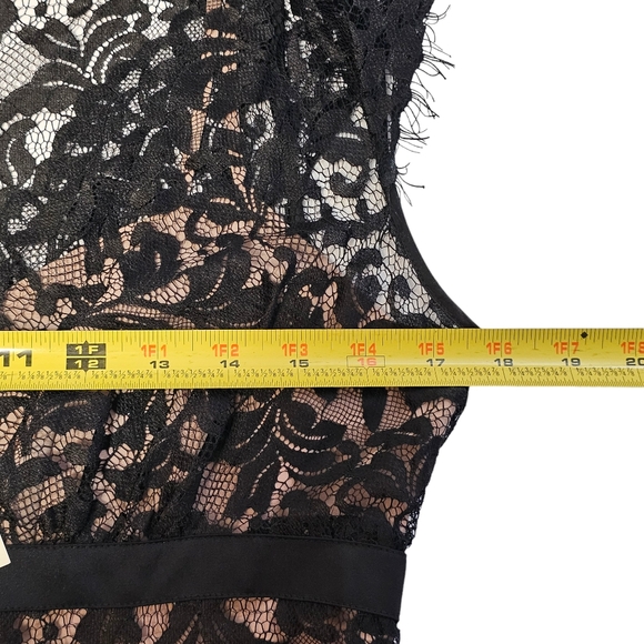 NWT Ann Taylor LOFT Classic Black Lace Lined Cocktail Party Midi Dress Size 8P - Picture 6 of 10